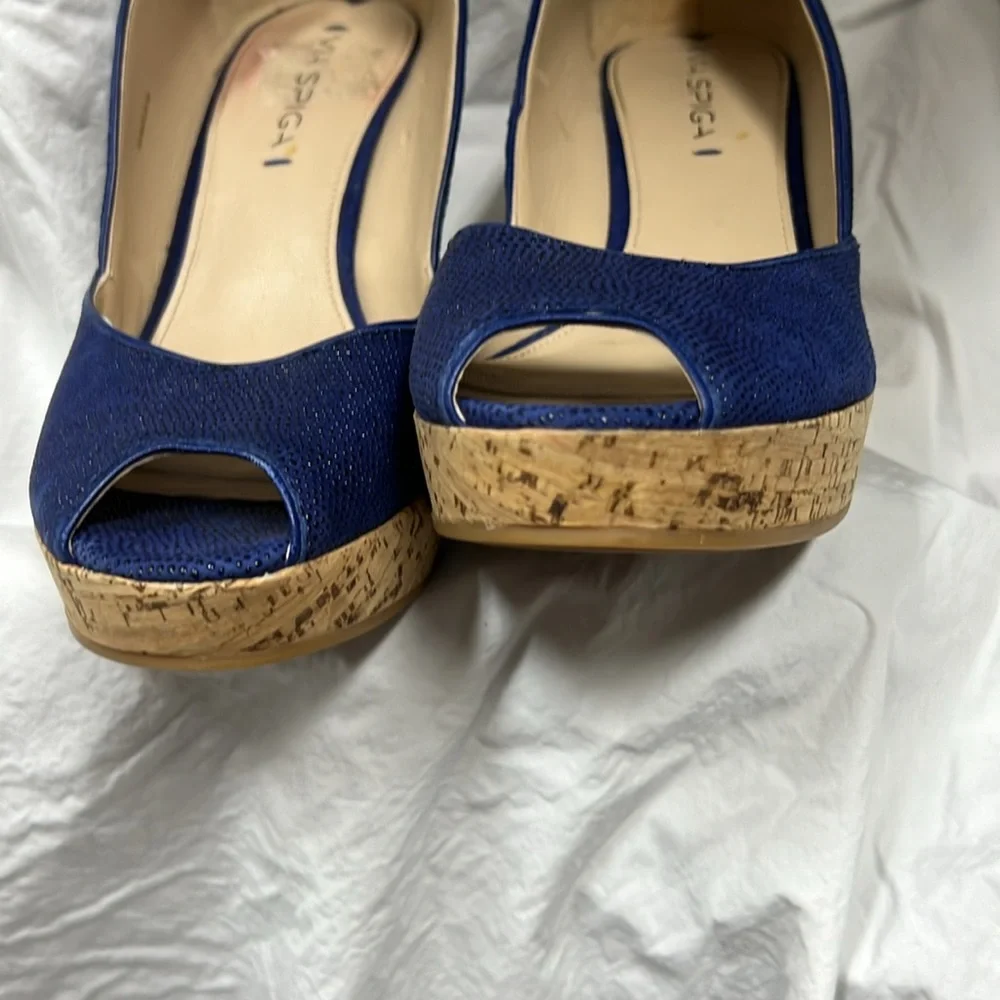 Via Spiga Peep Toe Wedges - Picture 9 of 9